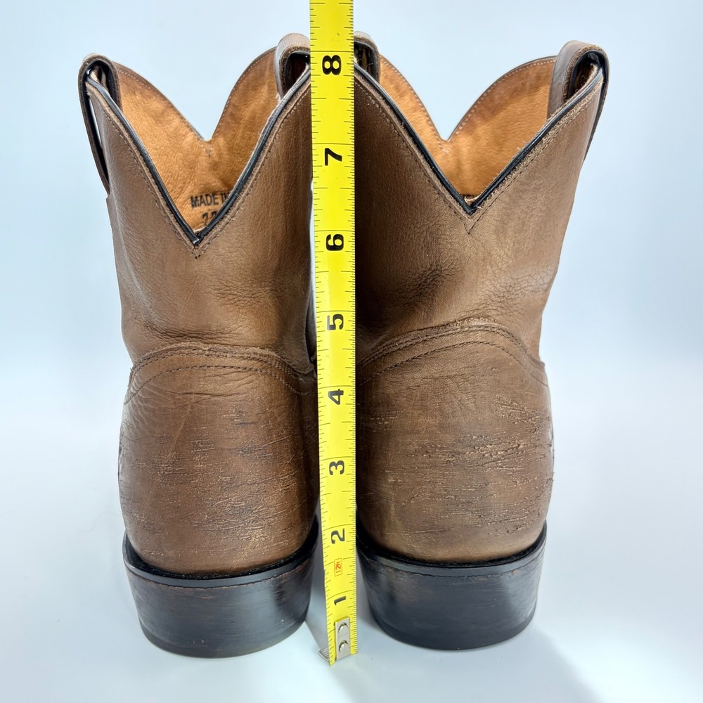 Frye Billy Short Tan Leather Western Ankle Boots Women's 10 B Cowgirl Prairie - Picture 13 of 13